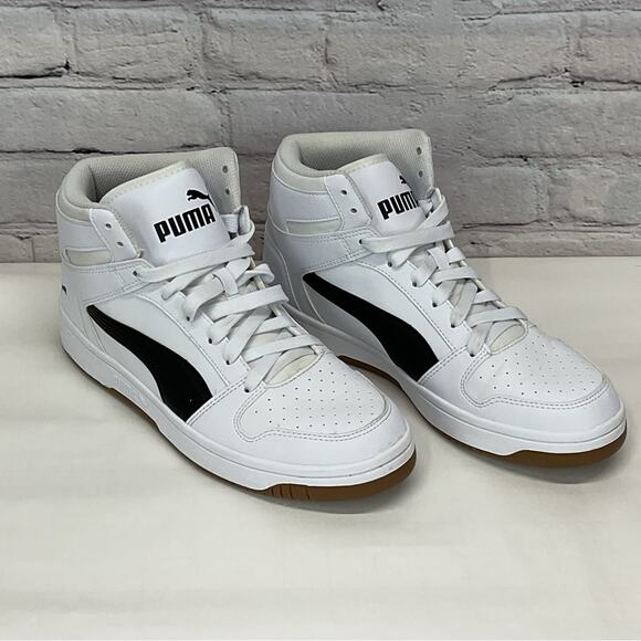 Puma Rebound LayUp High Top Sneakers 369573-24 Men's Size 9.5 White/Black Sports - Picture 5 of 9